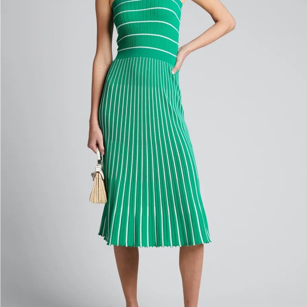 Alexis Green Striped Midi Dress